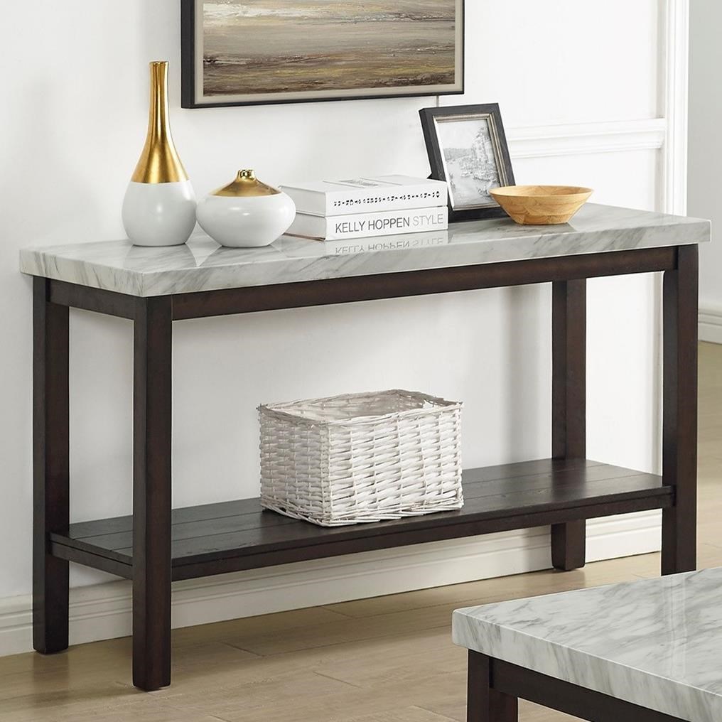 Crown Mark Deacon Transitional Faux Marble Sofa Table Value City